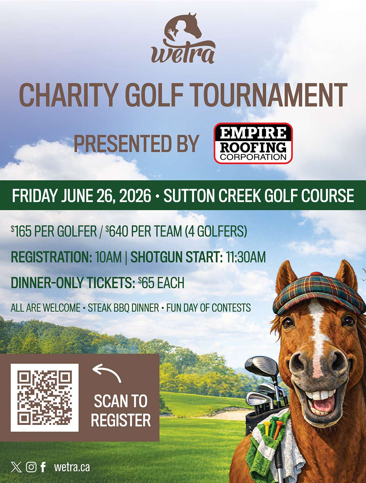 WETRA Charity Golf Tournament Poster